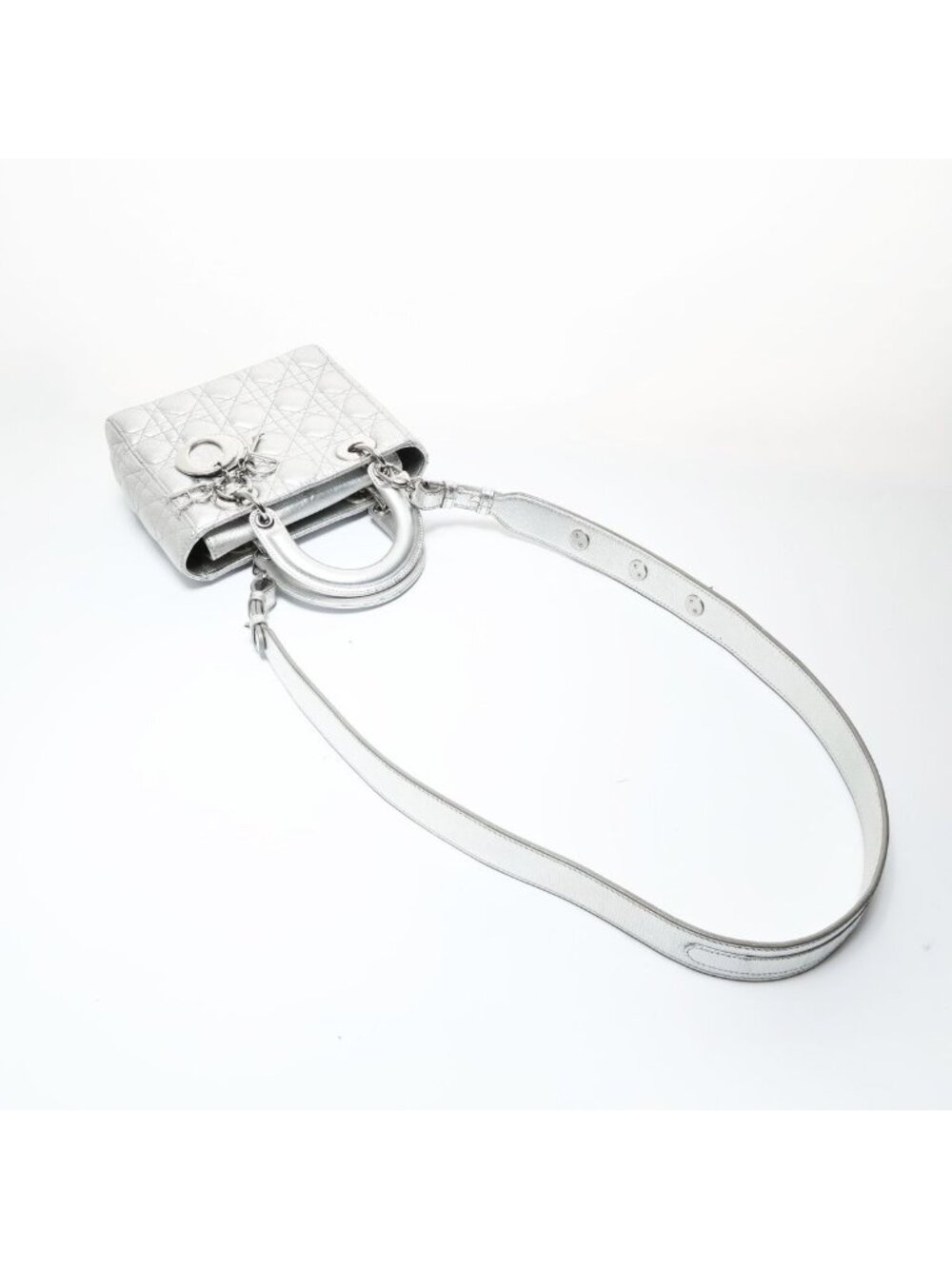 Dior Handbag Lady Dior Cannage Metallic - Picture 9 of 10
